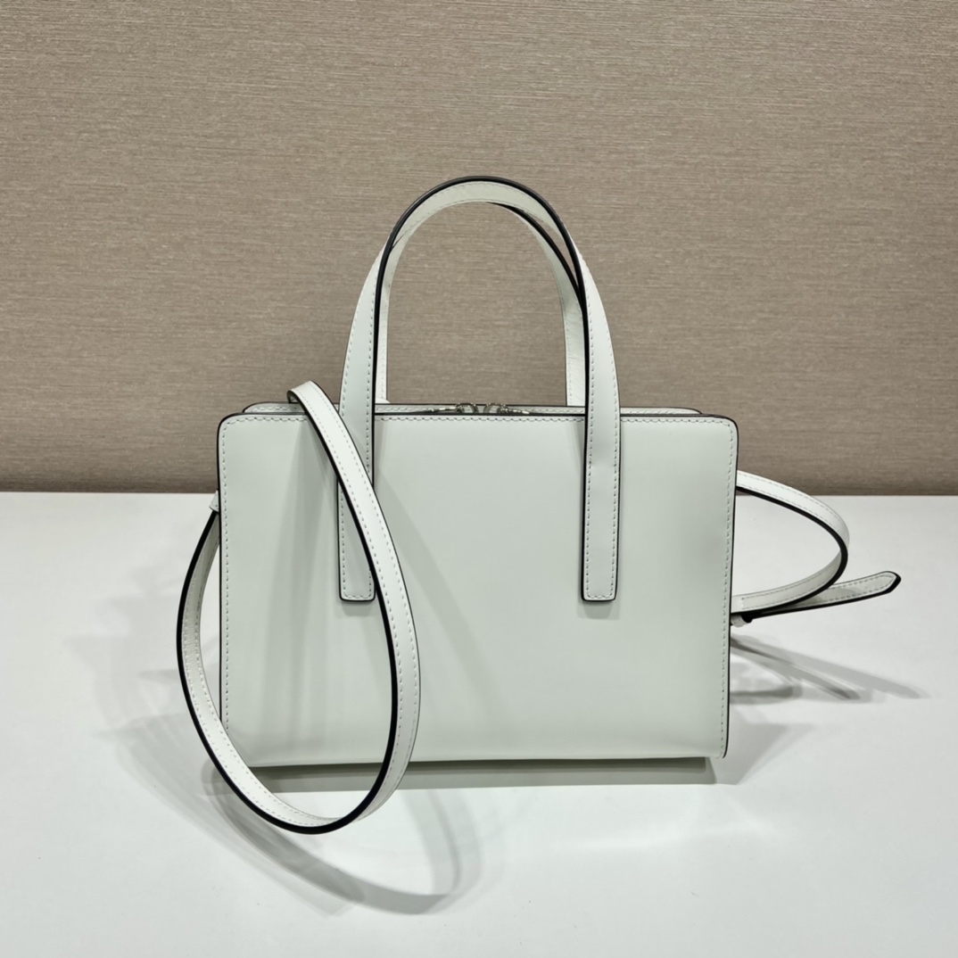 Prada Mini Re Edition 1995 Brushed Leather Handbag Bag White 1BA357